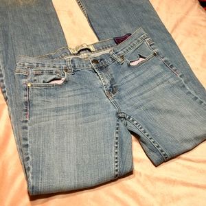 Pink Victoria Secret 10L Boot Cut Denim Blue Jeans